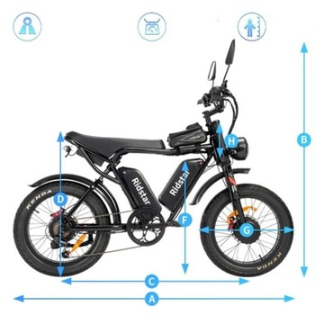 Rower Elektryczny Terenowy Z Podwójną Baterią 3000W 52V 40Ah 180KM 20