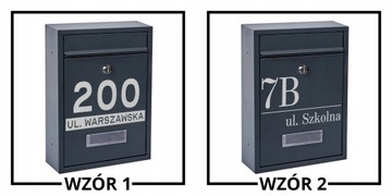 SKRZYNKA POCZTOWA NA LISTY SZARA + WZÓR NAPIS SKRZYNKA Z NAPISEM NA LISTY