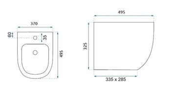 Zestaw MISA CARLO Mini Rimless Flat + BIDET CARLO Mini WHITE BIAŁY
