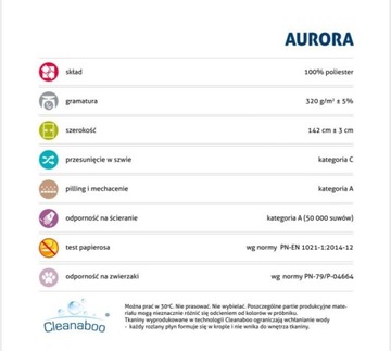 ПЯТНОСТОЙКАЯ ТКАНЬ Обивочный материал Aurora 2481