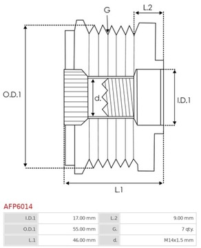 фото thumb №4, Бренд new as-pl генератор freewheel pulley