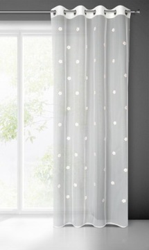 Firanka gotowa białą 140x250 cm Elsa w kwiatki