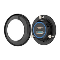 фото thumb №11, Зарядний пристрій панель круглий usb qc3.0 + pd usb c швидкі заряджання 48w 12v 24v