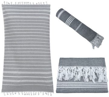 FOUTA PAREO RĘCZNIK Z FRĘDZLAMI BASEN PLAŻA SAUNA SPA 100% BAWEŁNA 95x195