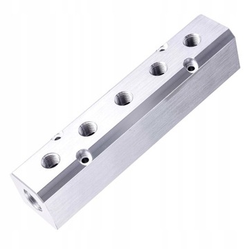 Listwa Rozdzielacz Pneumatyczny 5x 1/4 2x 1/2 ALUM