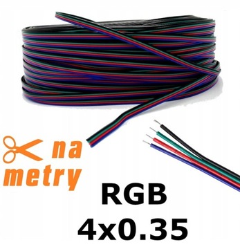 Кабель для светодиодной ленты RGB 12В/24В 4-жильный 4х0,35