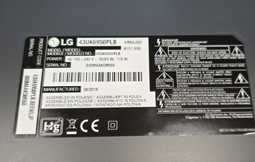 МАТЕРИНСКАЯ ПЛАТА EAX67872805(1.1) LG 43UK6950PLB