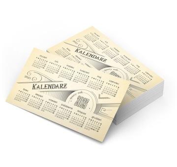 KALENDARZYKI LISTKOWE 90x50 500szt KALENDARZ WIZYTÓWKA 4+0 - SZABLON