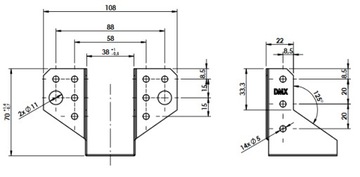 WL6 WIESZAK BELKI LEKKI WSPORNIK 38x71x45 ATEST