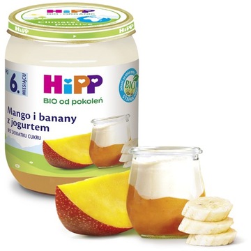 HiPP Манго и бананы с органическим йогуртом, 160г
