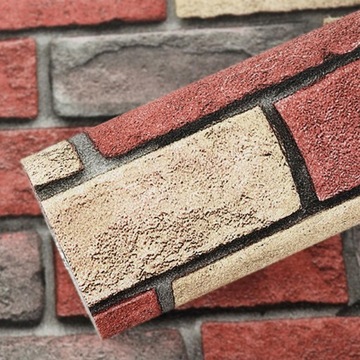 Самоклеящаяся 3D панель из пенопласта под кирпич, красная