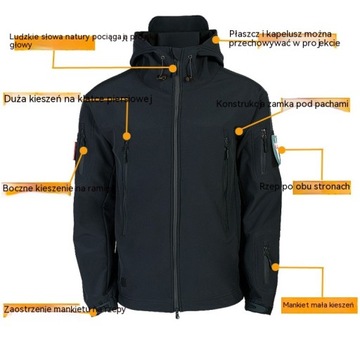 KURTKA MĘSKA SOFTSHELL OCIEPLANA WODOODPORNA,wzór2