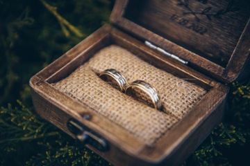 Коробка и конверты для обручальных колец - Бохо, Рустик
