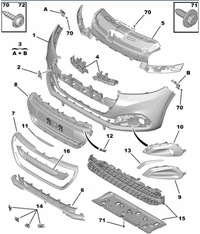 фото thumb №1, Решітка pas каркас na замок решітка радіатора бампер peugeot 208 рестайлінг 2015-2019 новий