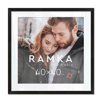 Черная фоторамка 40х40 см. Квадратная рамка