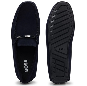 HUGO BOSS skórzane męskie mokasyny granatowe NOWOŚĆ roz. 46