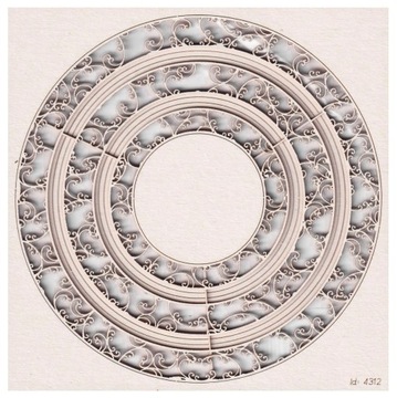 Картон, круглые, двухслойные рамки, 3 шт.