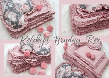 Подстилка для коляски, корзина-гондола, рюши, 4 элемента.