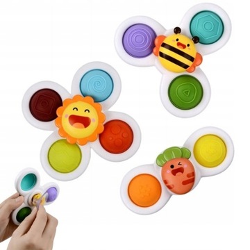Набор из 4 присосок Top Spinner Flower Toy