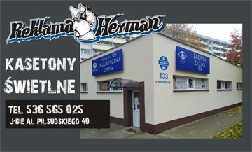 Kaseton 50x190cm DIBOND LED jednostronny