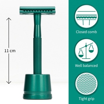 Металлическая бритва Bambaw Sea Green + st