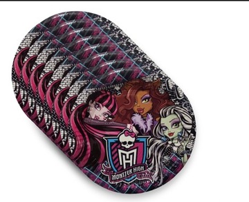 Talerzyki papierowe urodzinowe Monster High 20,5cm 8 szt.