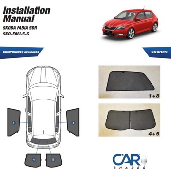 фото thumb №15, Шторки солнечный skoda fabia 5d 2015- защитные накладки ролеты солнцезащитный