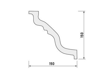 NMC MODEL TL - LISTWA SUFITOWA H-15.0cm - DŁ.2m SZTUKATERIA FASETA