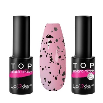 La'kier 2x TOP MAT lakier hybrydowy BLACK CRUSH
