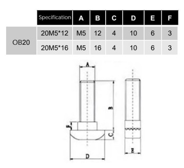 ВИНТ Т-ОБРАЗНЫЙ M5X12 T6 ДЛЯ ПРОФИЛЕЙ 20X20