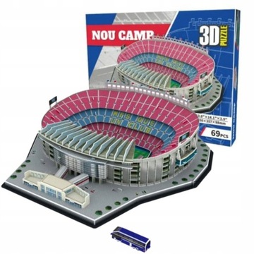 PUZZLE 3D STADION PIŁKARSKI CAMP NOU FC BARCELONA LA LIGA 69 ELEMENTÓW