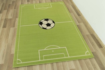 Зеленый молодежный коврик для футбольного поля мальчика 140x200 см.