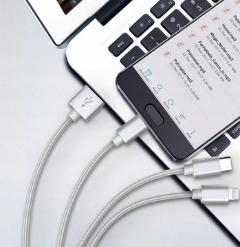 КАБЕЛЬ ДЛЯ ЗАРЯДКИ 3в1 для IPHONE MICRO USB TYPE-C