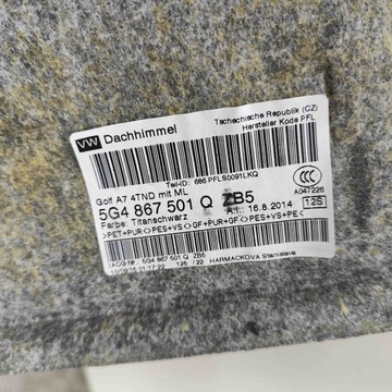 фото thumb №12, Потолок vw golf vii 5g1, bq1, be1, be2 5g4867501q 28479736 2.0l 221kw