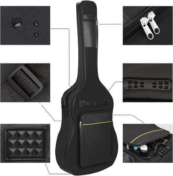 POKROWIEC ETUI FUTERAŁ TORBA DO GITARY, DO 39-41''