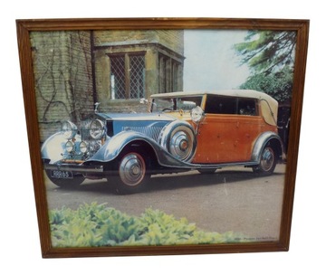 plakat zabytkowe pojazdy 1934 - Phantom RollsRoyce