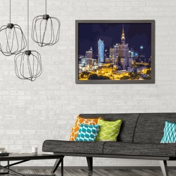 Malowanie po numerach 40x50 na blejtramie ARTIMENTO Nocna Warszawa
