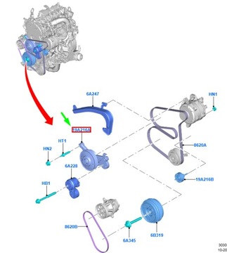 фото thumb №1, Колесо пасове ford ranger jb3q-8609-ba 2215493 2.0diesel 2019rok= нове