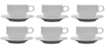 LUBIANA ARCADIA 6 x FILIŻANKA 190 ML + SPODKI