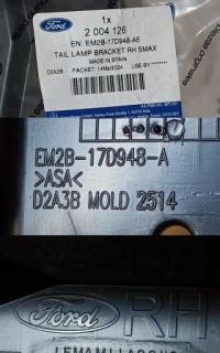 Ford s-max mk2 направляющая кронштейн бампера правый задняя em2b-17d948-ae Киев, фото thumb