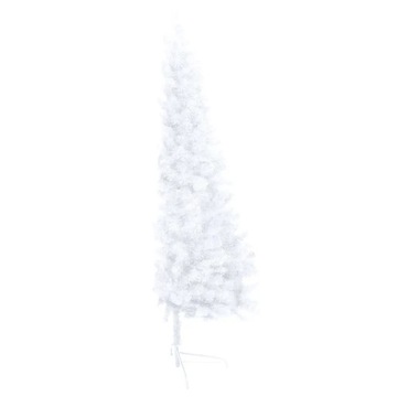 Елка с гирляндами и игрушками, половинка, белая, 120 см.