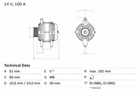 фото thumb №1, Bosch генератор opel astra f astra f classic calibra a combo minivan