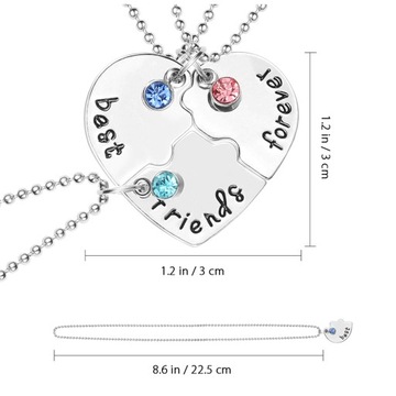 Ожерелье дружбы в форме сердца BBF Jewelry