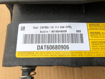 фото thumb №8, Панель консоль подушка безопасности подушка opel zafira b датчик