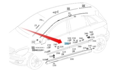 НАКЛАДКА ЗАДНЕЙ ДВЕРИ, MERCEDES W245