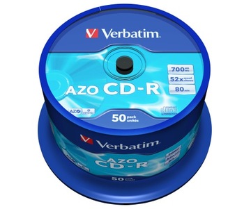 Verbatim CD-R 700 МБ 50 шт. AZO, Кристалл.