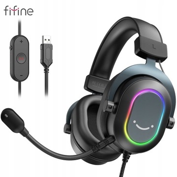 Игровая гарнитура Fifine Dynamic RGB с микрофоном