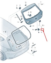 фото thumb №9, Seat leon 5f lid lock with microswitch 5f3827505cvs9