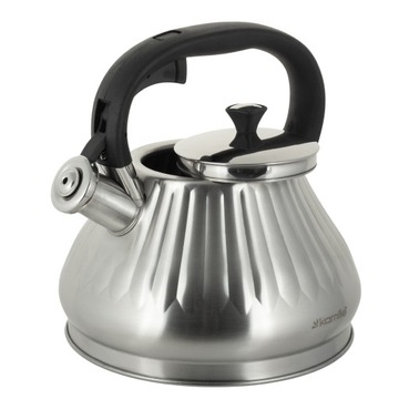 СТАЛЬНОЙ ЧАЙНИК СО СВИСТОКОМ 3,0 Л ГАЗОВЫЙ ИНДУКЦИОННЫЙ KAMILLE
