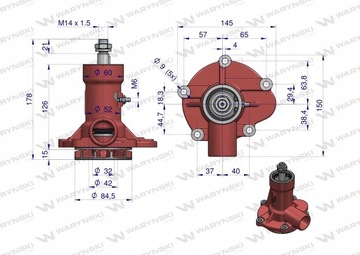 Водяной насос Ursus C-330 42083070 WARYŃSKI ORG